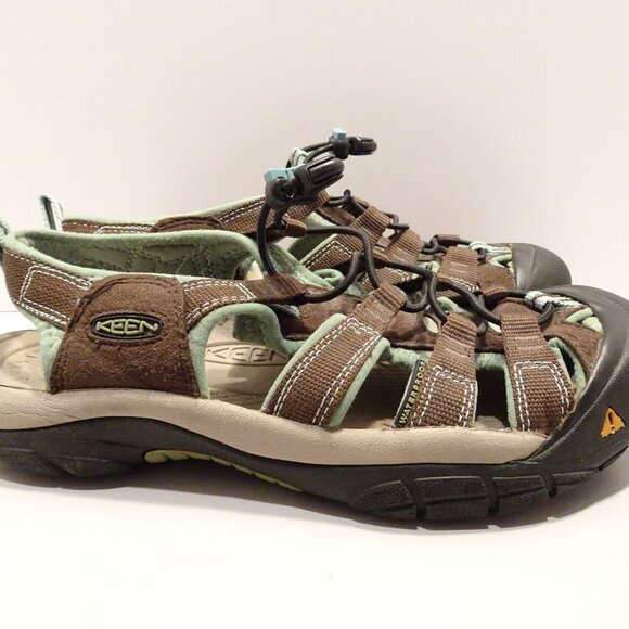 Keen Sandals Womens Size 9 Hiking Newport H2 Waterproof Outdoor Brown Teal - Picture 1 of 6